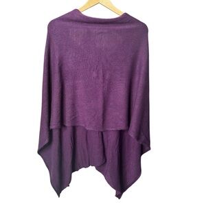 Sunny Tag | Plum Purple | Knit Poncho Wrap | One Size
